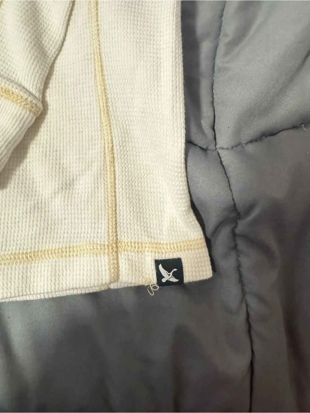 Eddie Bauer Cream Waffle-Knit Crewneck Thermal